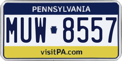 PA license plate MUW8557