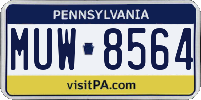 PA license plate MUW8564