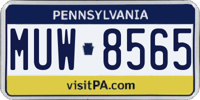 PA license plate MUW8565