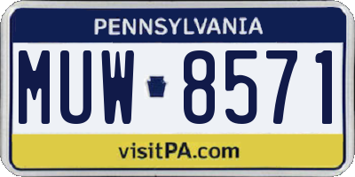PA license plate MUW8571
