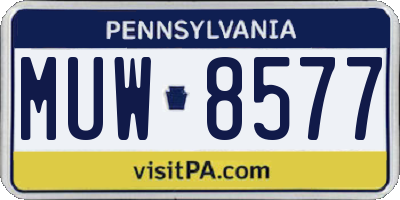 PA license plate MUW8577