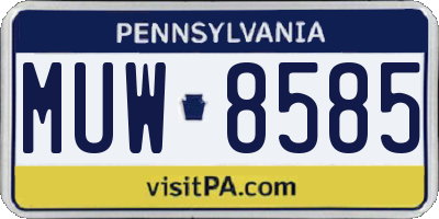 PA license plate MUW8585
