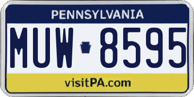PA license plate MUW8595