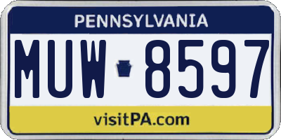 PA license plate MUW8597