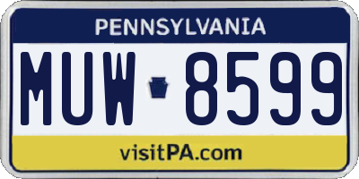 PA license plate MUW8599