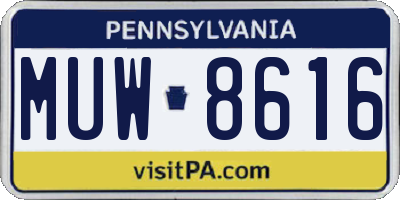PA license plate MUW8616