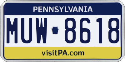 PA license plate MUW8618