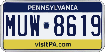 PA license plate MUW8619