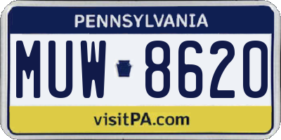 PA license plate MUW8620