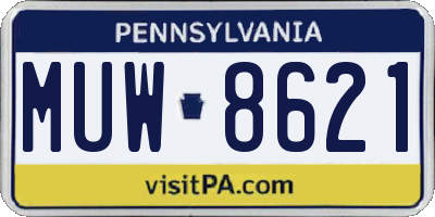 PA license plate MUW8621