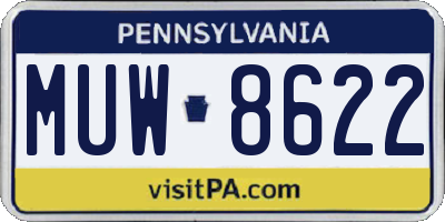 PA license plate MUW8622