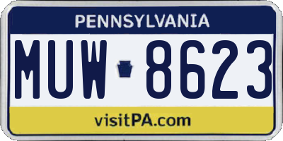 PA license plate MUW8623