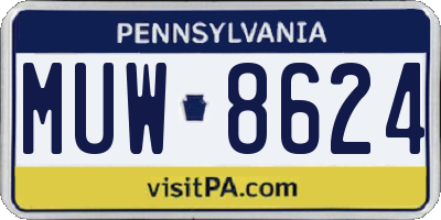 PA license plate MUW8624