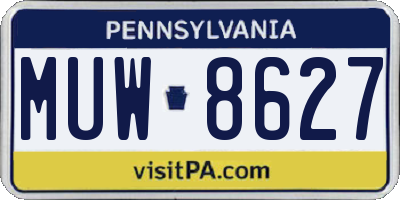 PA license plate MUW8627