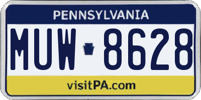 PA license plate MUW8628