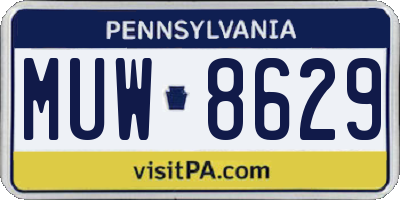 PA license plate MUW8629