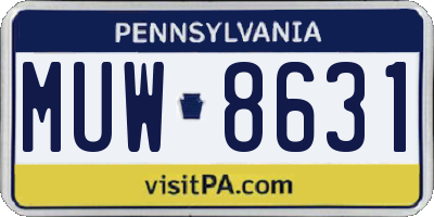 PA license plate MUW8631