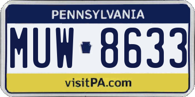 PA license plate MUW8633