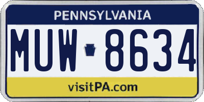 PA license plate MUW8634