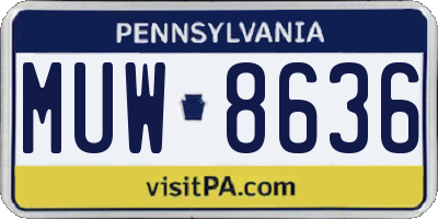 PA license plate MUW8636