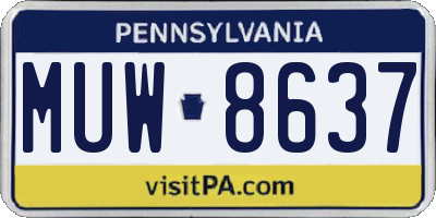 PA license plate MUW8637