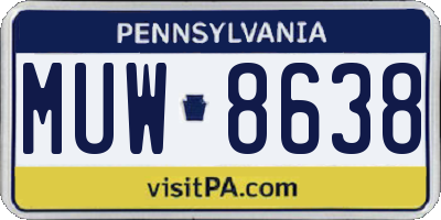 PA license plate MUW8638