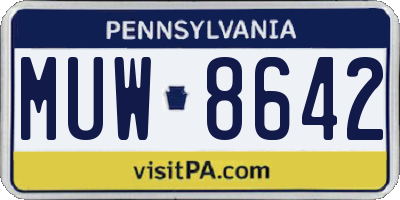 PA license plate MUW8642
