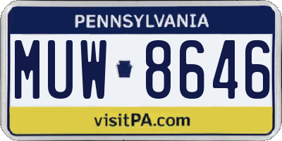 PA license plate MUW8646