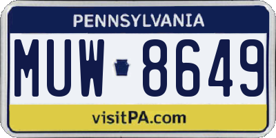 PA license plate MUW8649