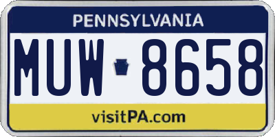 PA license plate MUW8658