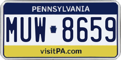 PA license plate MUW8659