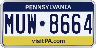PA license plate MUW8664