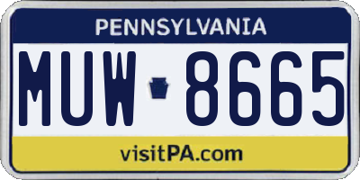 PA license plate MUW8665