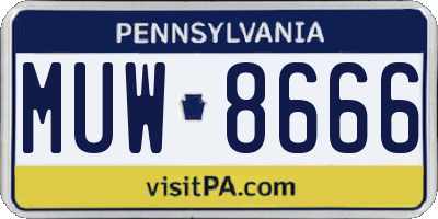 PA license plate MUW8666