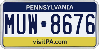 PA license plate MUW8676