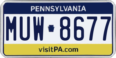 PA license plate MUW8677