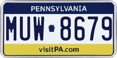 PA license plate MUW8679