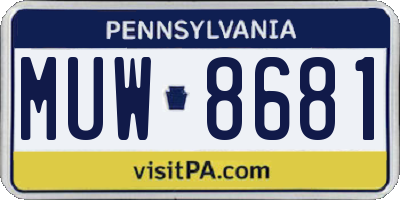 PA license plate MUW8681
