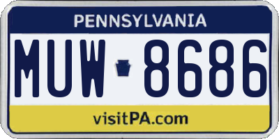 PA license plate MUW8686