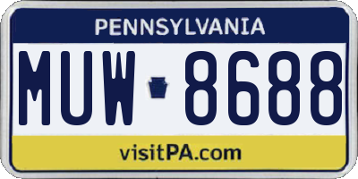 PA license plate MUW8688
