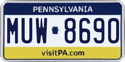 PA license plate MUW8690