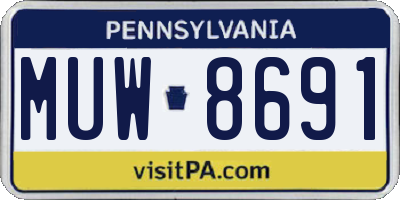 PA license plate MUW8691