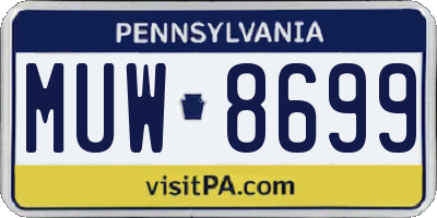 PA license plate MUW8699