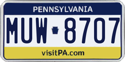 PA license plate MUW8707