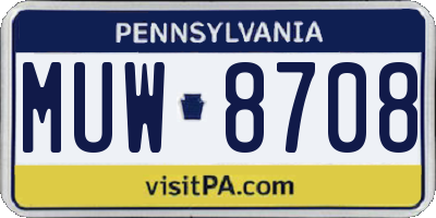 PA license plate MUW8708