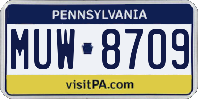PA license plate MUW8709