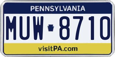 PA license plate MUW8710