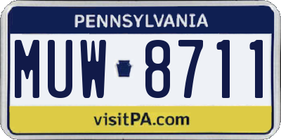 PA license plate MUW8711