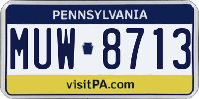 PA license plate MUW8713