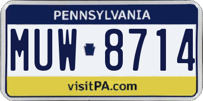 PA license plate MUW8714